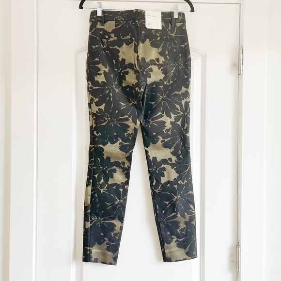 Gap Skinny Ankle Jacquard Pant Black/Gold Floral Print - 0 - Picture 2 of 4